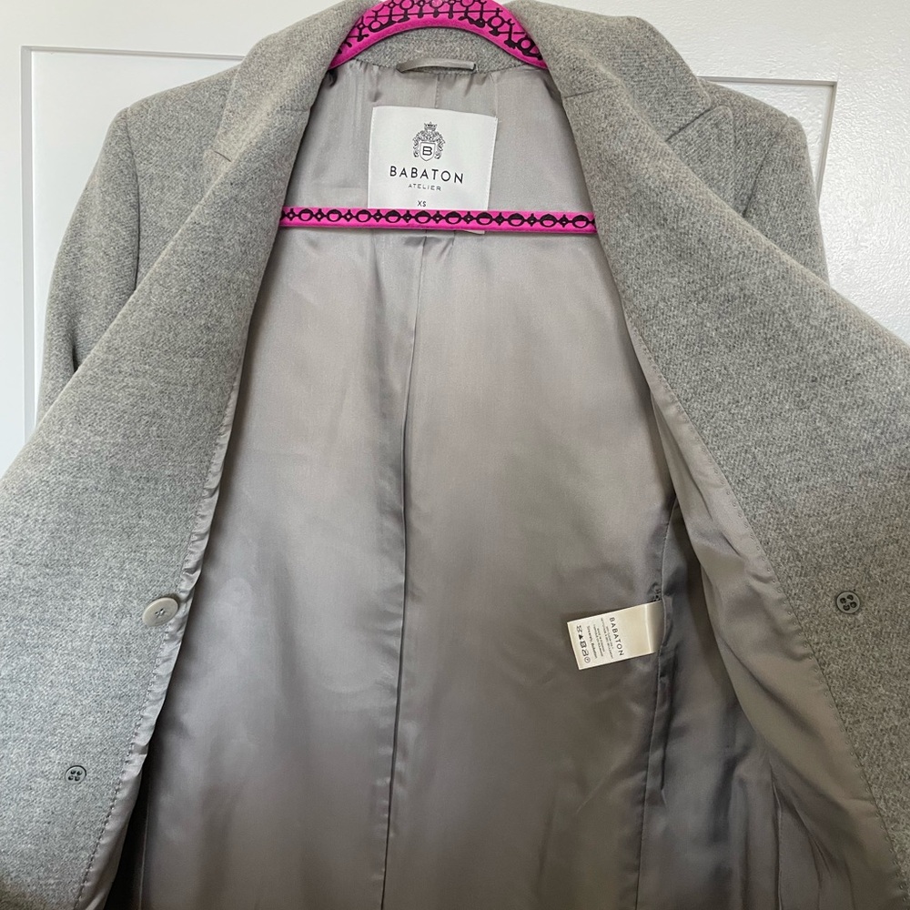Babaton Gray Double-Breasted Coat - Picture 7 of 8